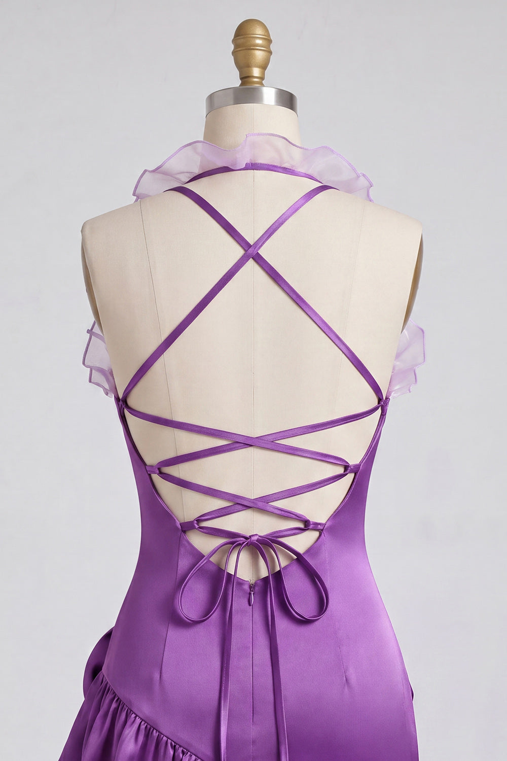 Purple Ruffled Tight Short Homecoming Dress with 3D Flowers