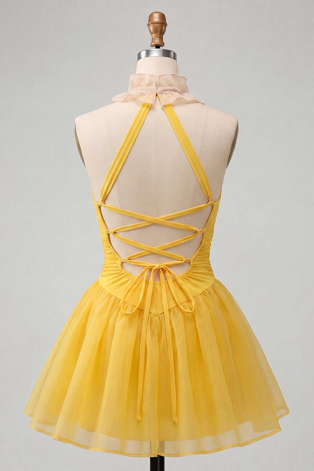 Mint Green A-Line Ruched Short Homecoming Dress with Ruffles