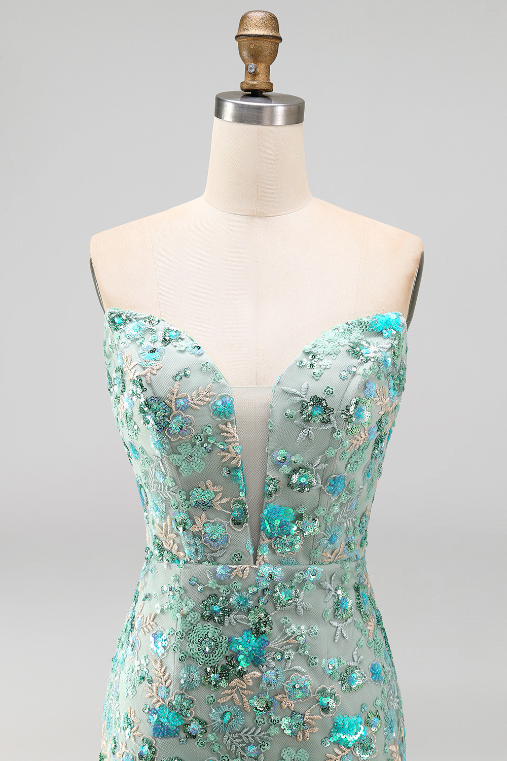 Sparkly Floral Pink Sequin Tight Short Corset Homecoming Dress