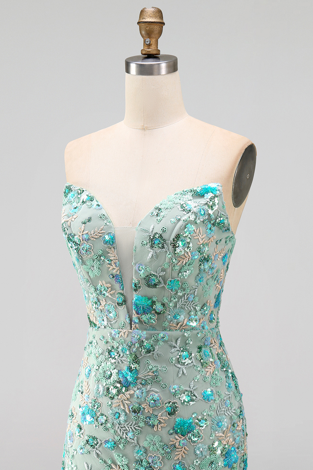 Sparkly Floral Pink Sequin Tight Short Corset Homecoming Dress
