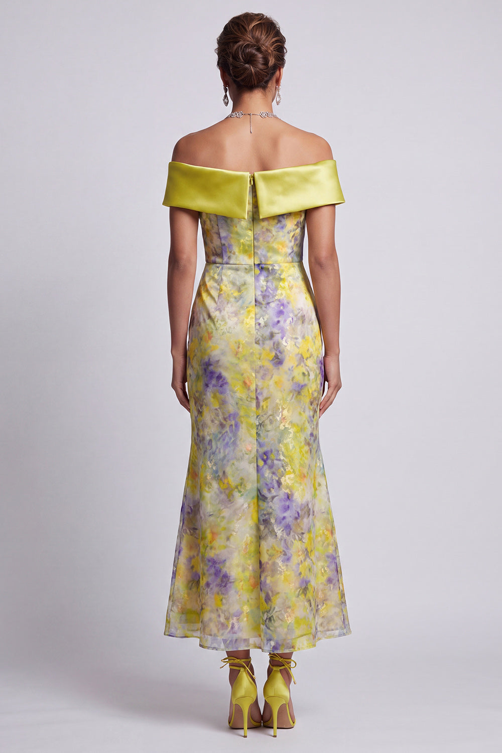 Floral Sparkly Green Long Mermaid Sequin Mother of the Bride Dress