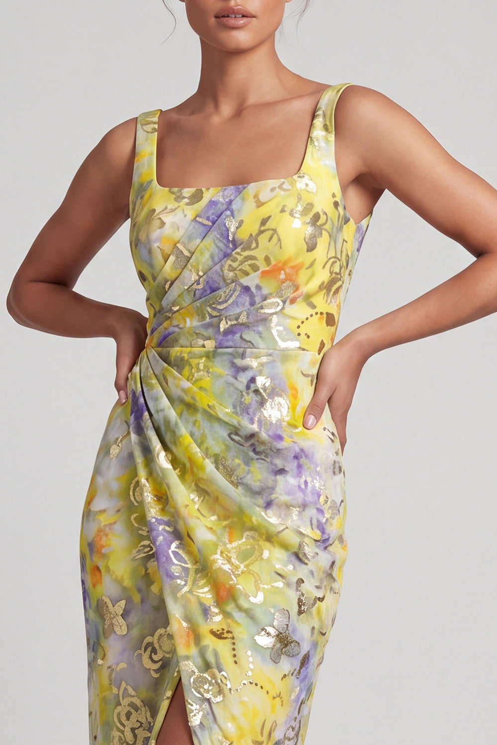 Mermaid Floral Long Sparkly Green Sequin Mother of the Bride Dress with Slit