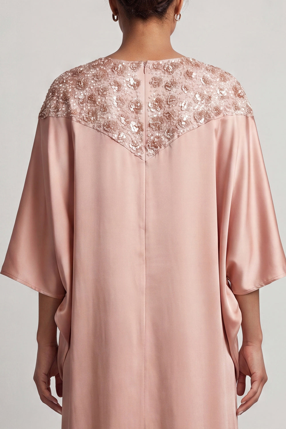 Sequin Long Sparkly Pink Sheath Boat Neck Mother of the Bride Dress