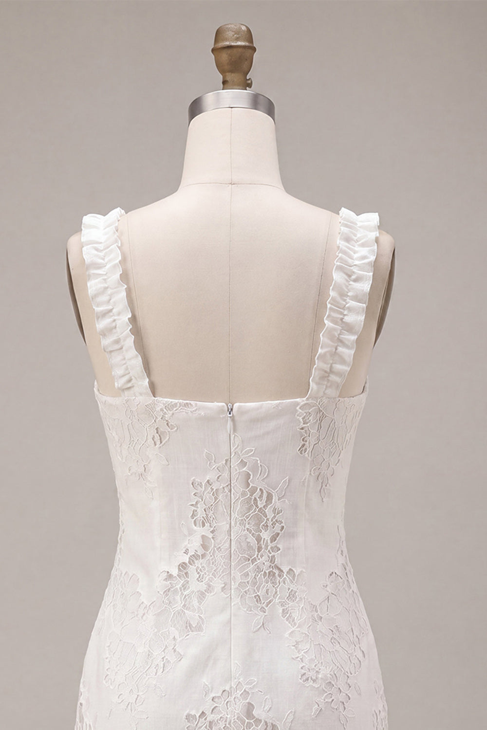 Square Neck Tight Short White Graduation Dress
