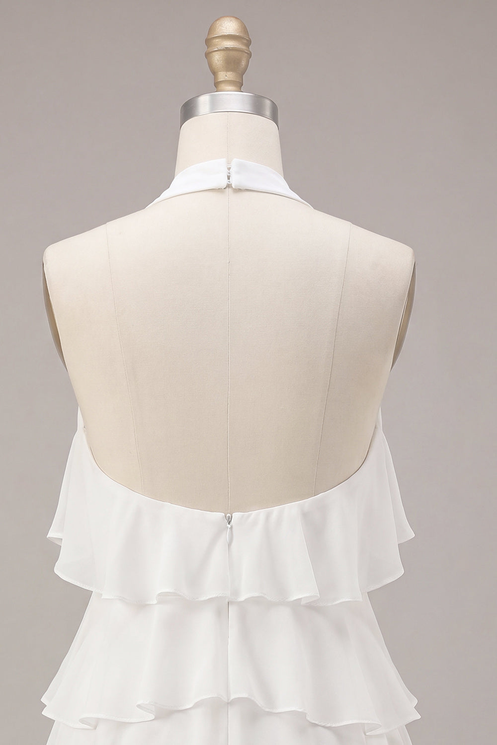 White Tiered A-Line Short Ruffled Graduation Dress with 3D Flower