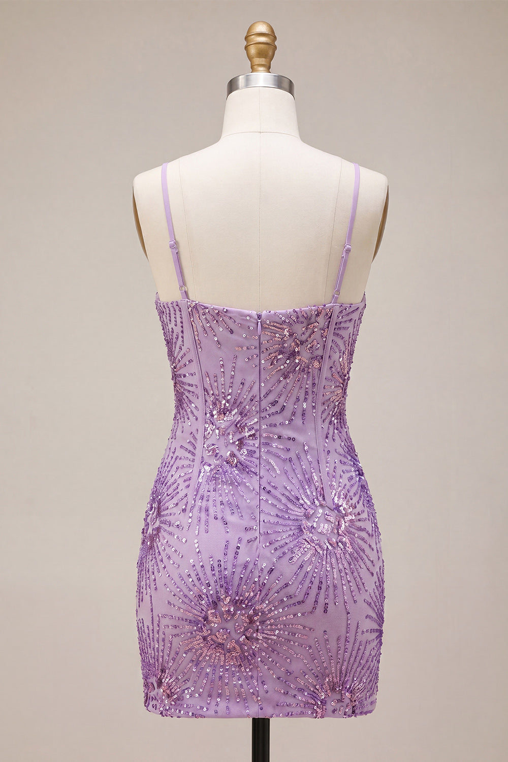Sparkly Plum Sequin Tight Short Corset Homecoming Dress