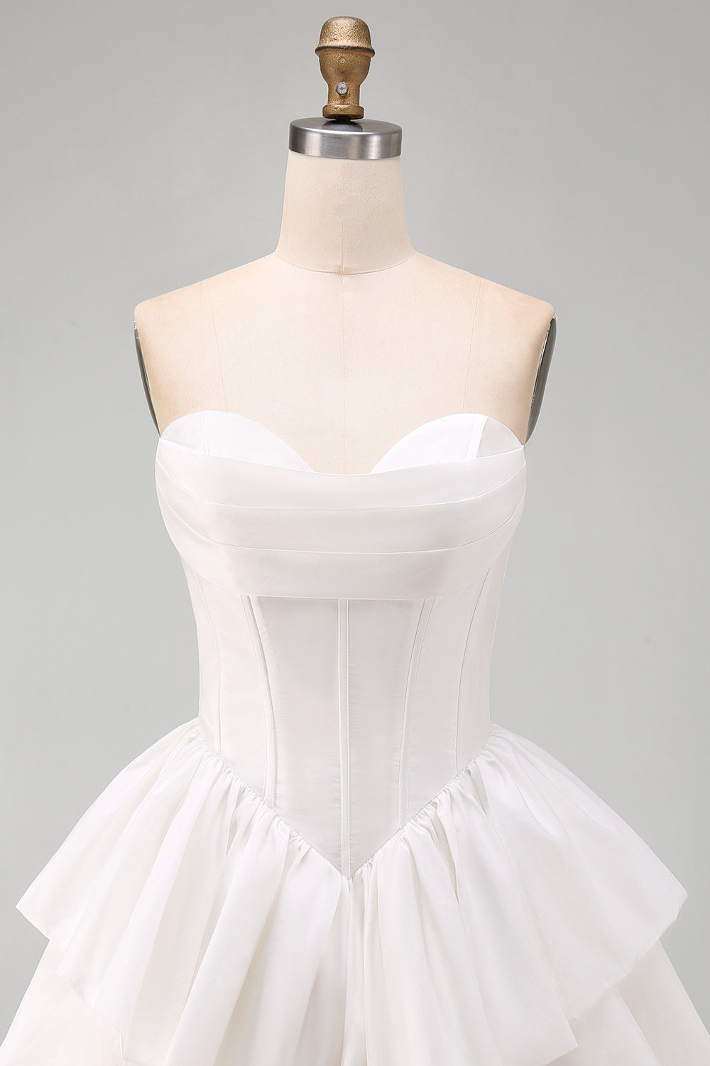 White Corset A Line Tiered Sweetheart Short Homecoming Dress