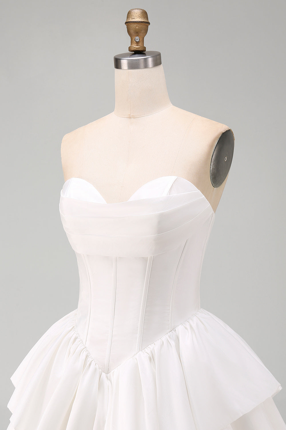 White Corset A Line Tiered Sweetheart Short Homecoming Dress