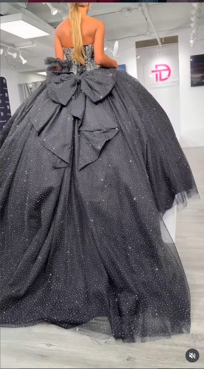 Black Corset Ball Gown Sweetheart Long Quinceanera Dress