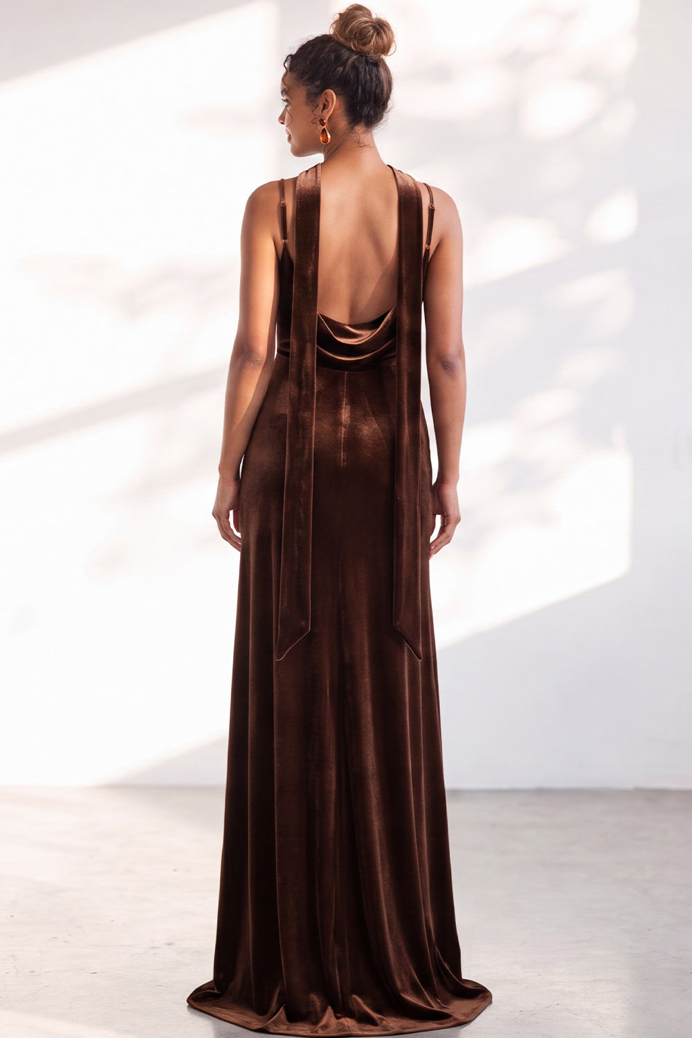 Dark Green Mermaid Spaghetti Straps Velvet Long Formal Dress