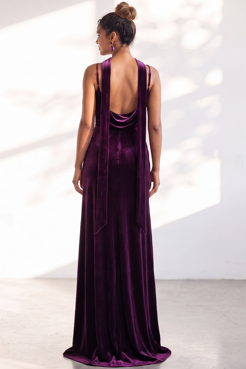 Dark Green Mermaid Spaghetti Straps Velvet Long Formal Dress