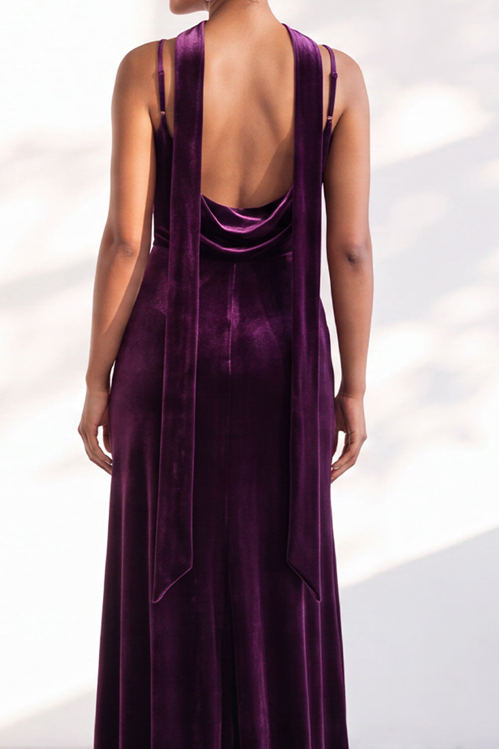 Dark Green Mermaid Spaghetti Straps Velvet Long Formal Dress