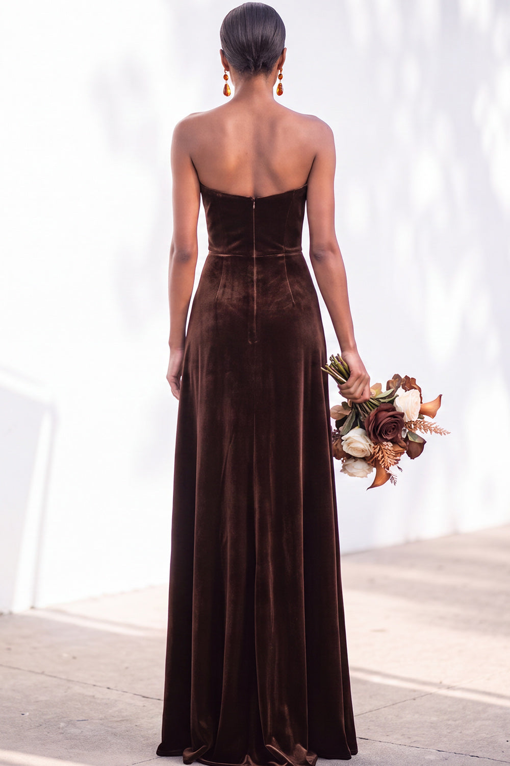 Navy Velvet Sheath Sweetheart Long Formal Dress with Slit