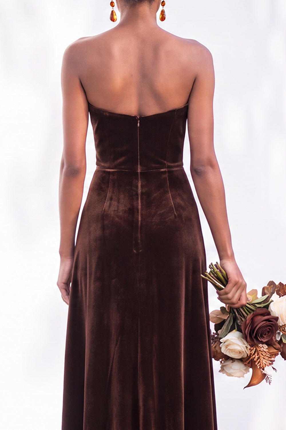 Navy Velvet Sheath Sweetheart Long Formal Dress with Slit