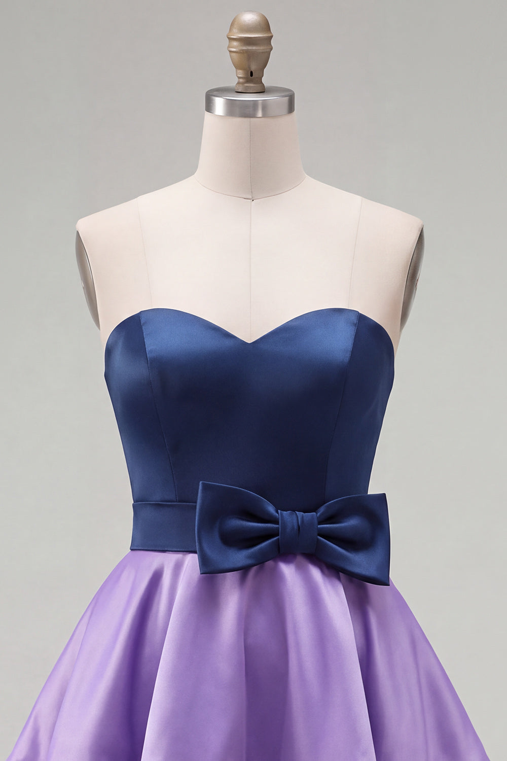 Pink Fuchsia A-Line Color Block Ruffled Short Homecoming Dress with Bow