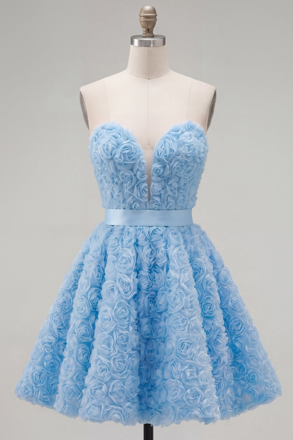 Pink A-Line Sweetheart Short Homecoming Dress with 3D Flowers