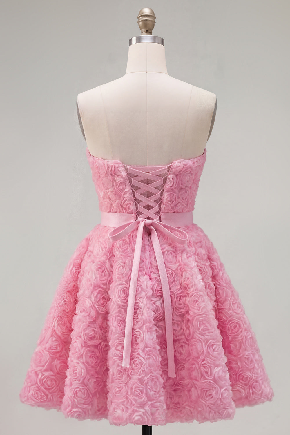 Pink A-Line Sweetheart Short Homecoming Dress with 3D Flowers