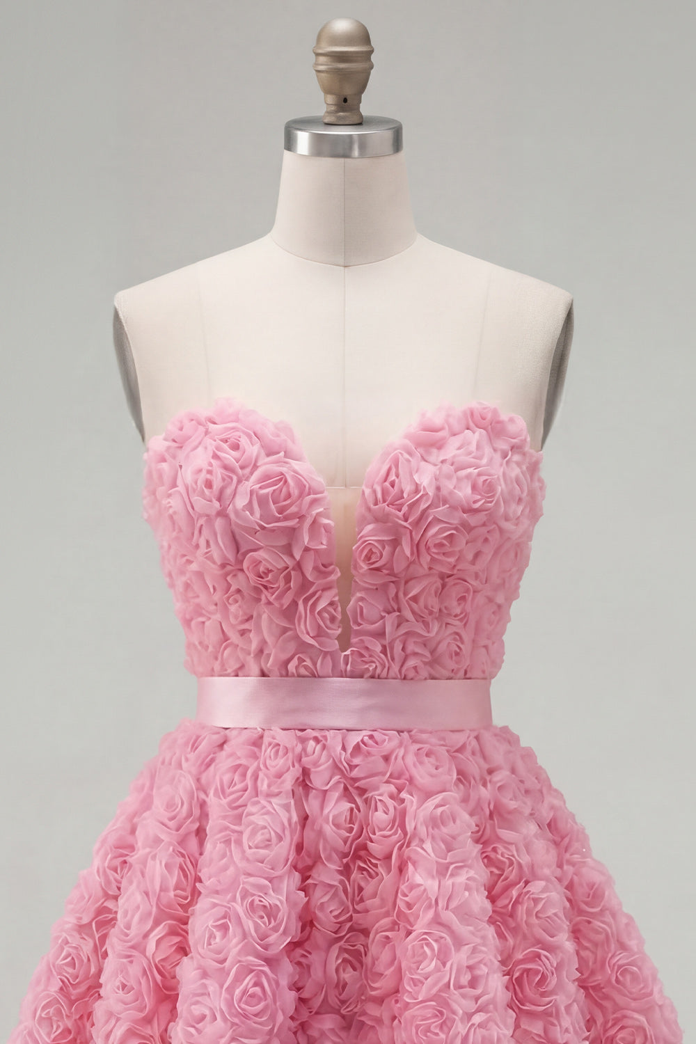 Pink A-Line Sweetheart Short Homecoming Dress with 3D Flowers