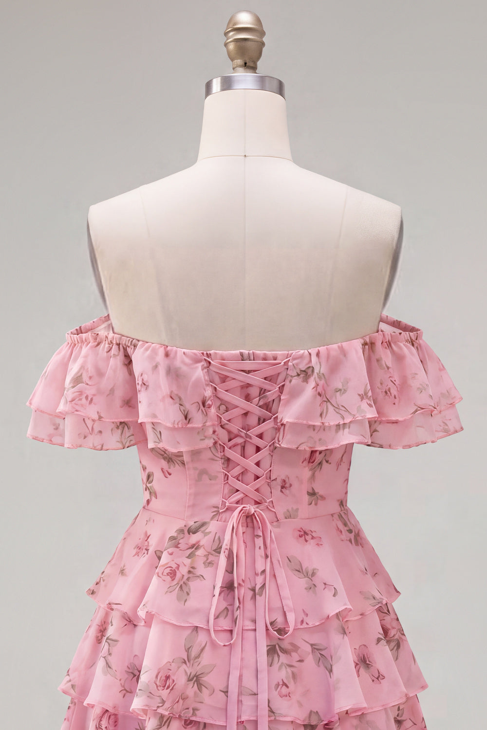 Yellow Floral Corset Tiered Ruffled A-Line Short Homecoming Dress