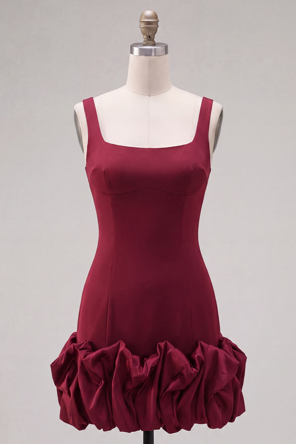 Mint Ruffled Tight Square Neck Short Homecoming Dress