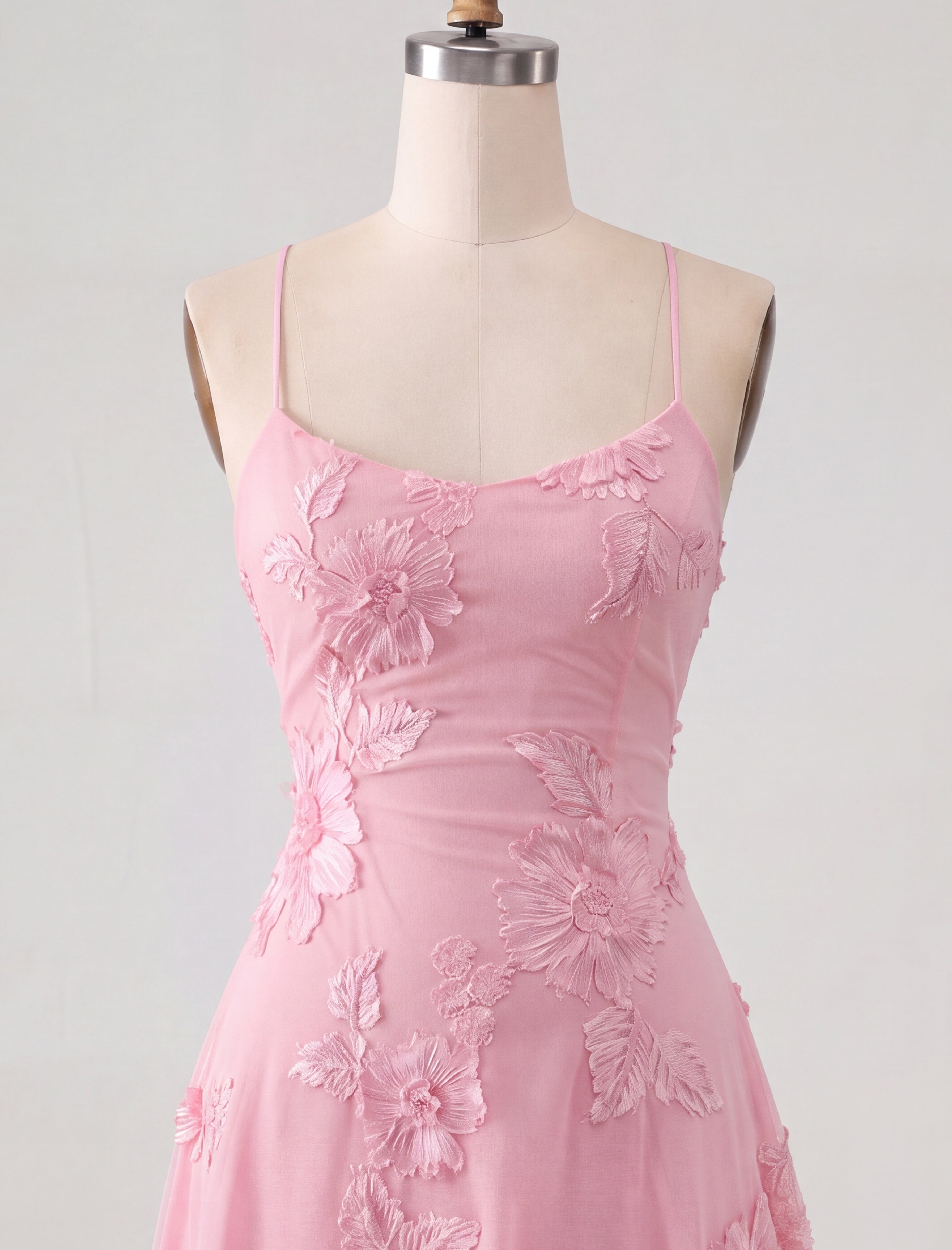 Floral Blue Spaghetti Straps A-Line Short Homecoming Dress