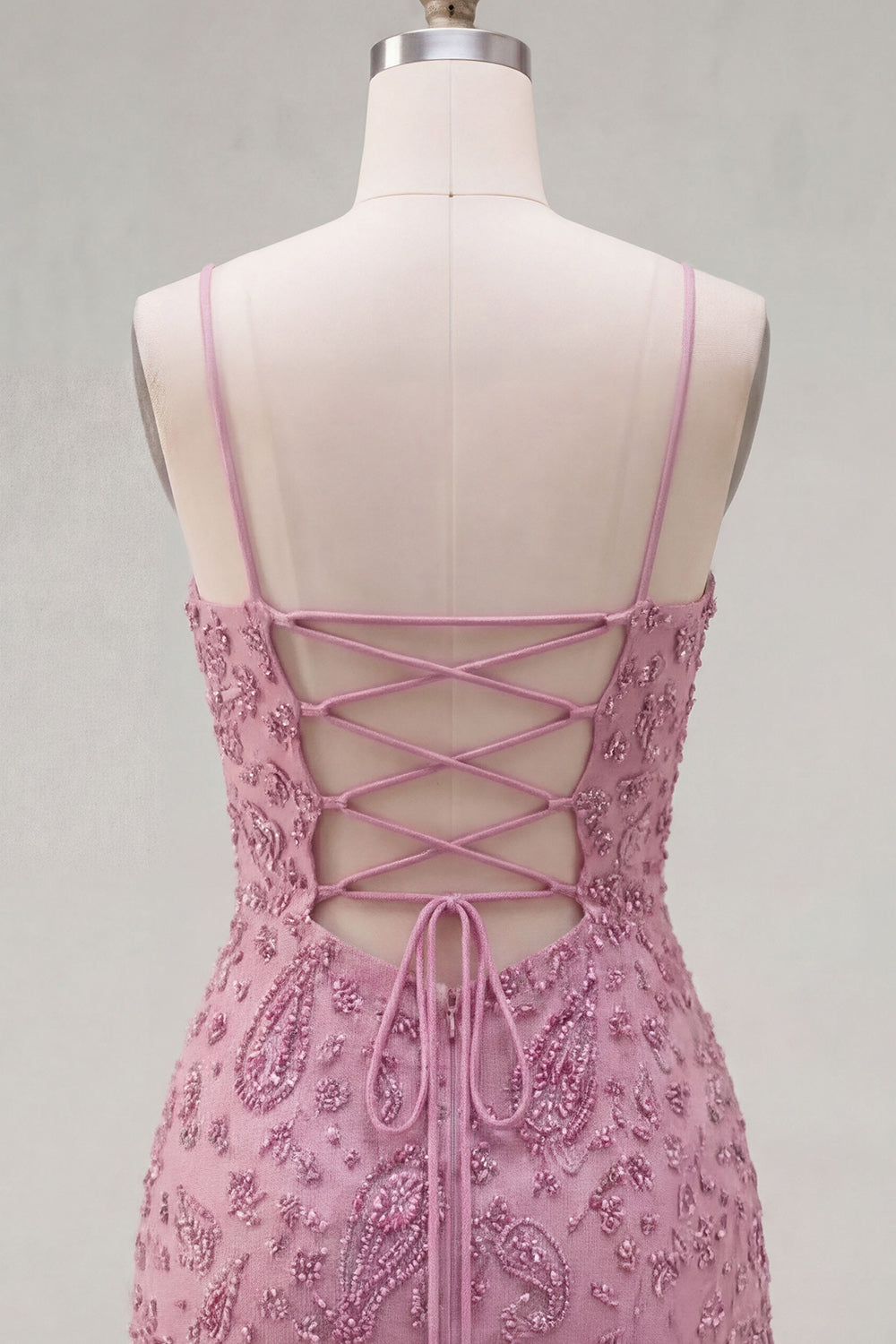 Dusty Rose Sparkly Beaded Ruched Tight Cowl Neck Short Homecoming Dress