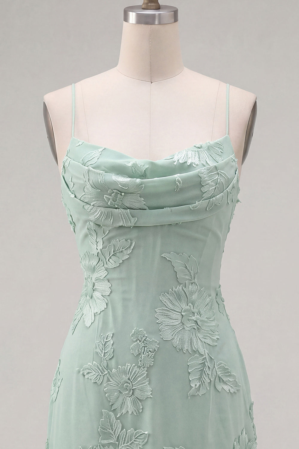 Pink Floral Cowl Neck Tight Short Homecoming Dress