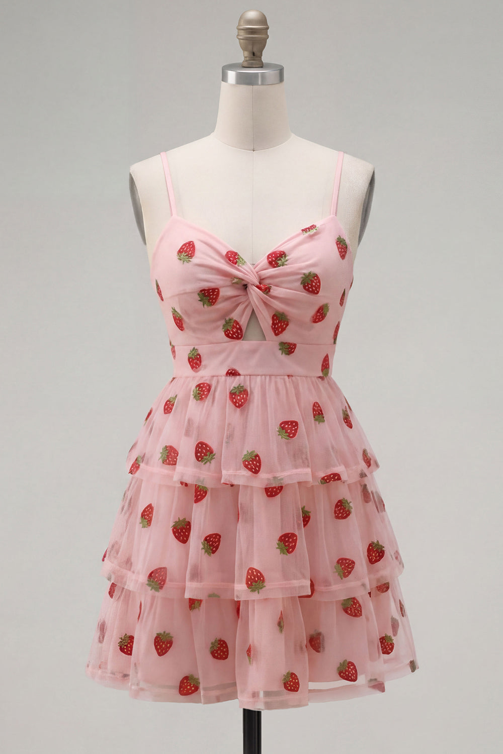 White Keyhole Printed A Line Ruched Tiered Short Homecoming Dress