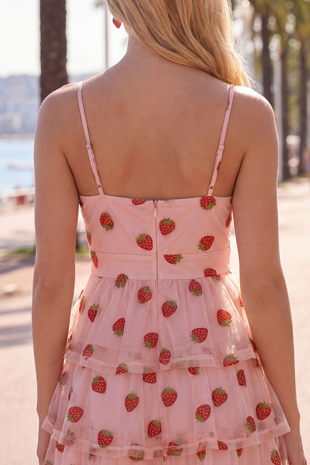 White Keyhole Printed A Line Ruched Tiered Short Homecoming Dress