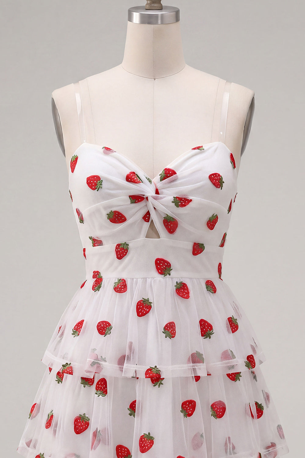 White Keyhole Printed A Line Ruched Tiered Short Homecoming Dress