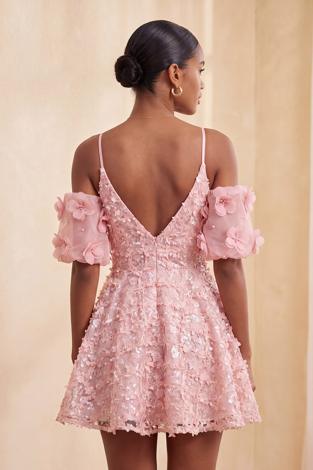 Corset Floral Light Blue A-Line Cold Shoulder Short Homecoming Dress