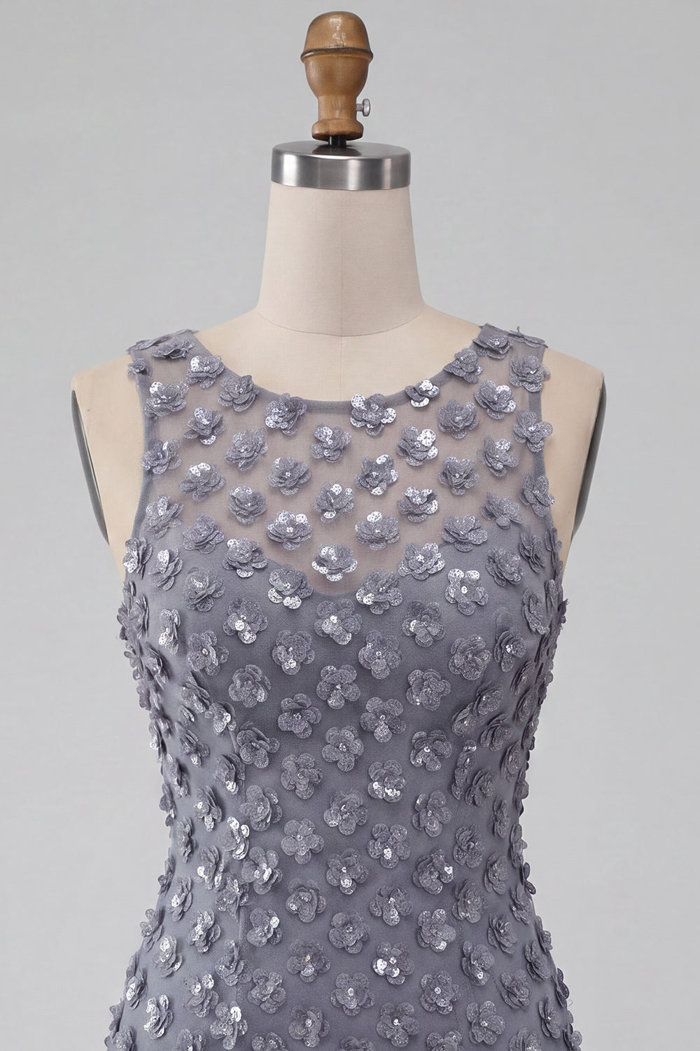 Floral Sparkly Dusty Lavender Short Tight Homecoming Dress with Feather