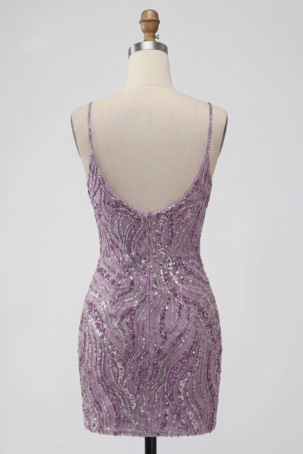 Sparkly Lilac Beaded Tight Short Homecoming Dress