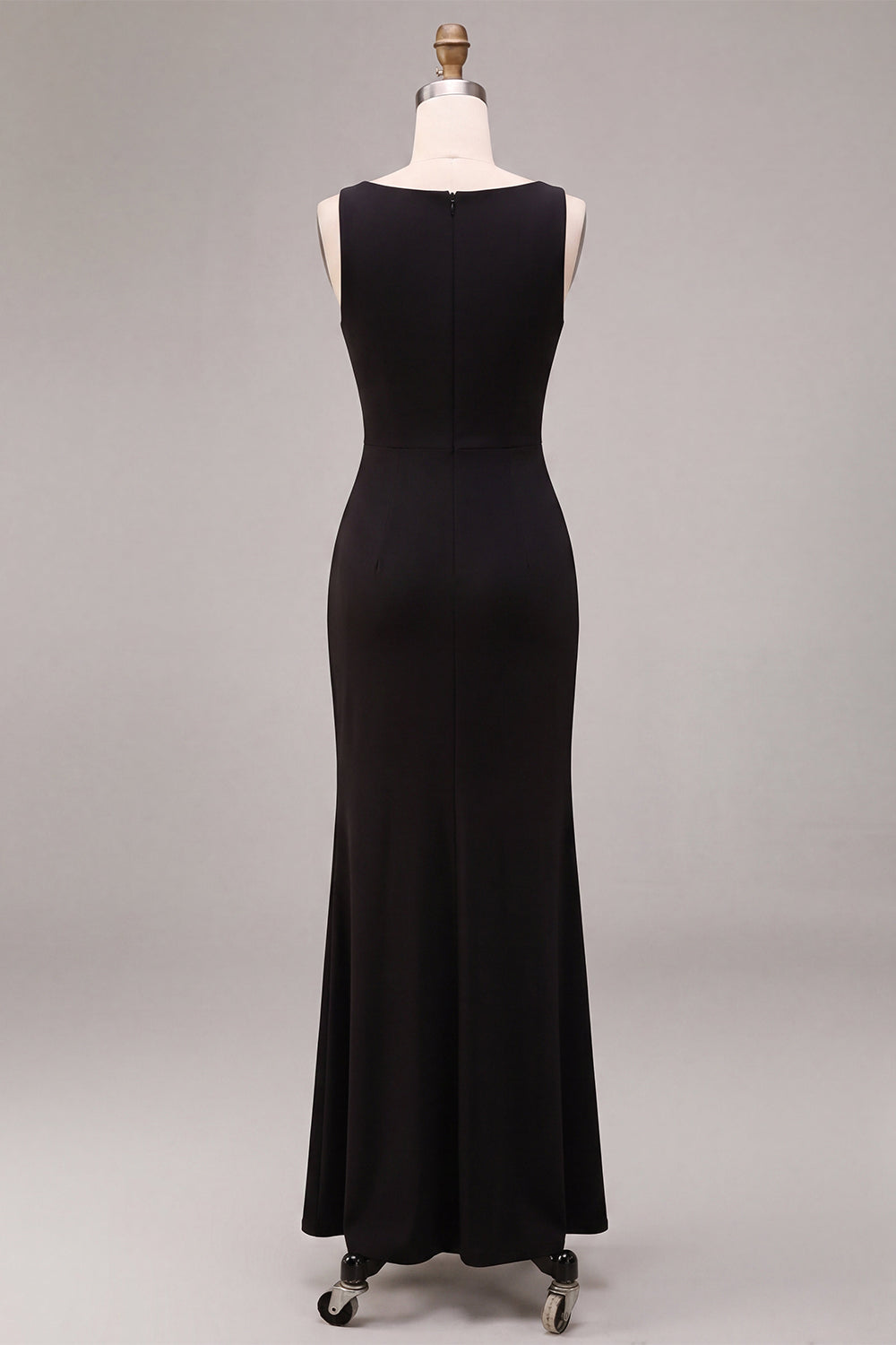 Black Mermaid Simple Cowl Neck Long Formal Dress
