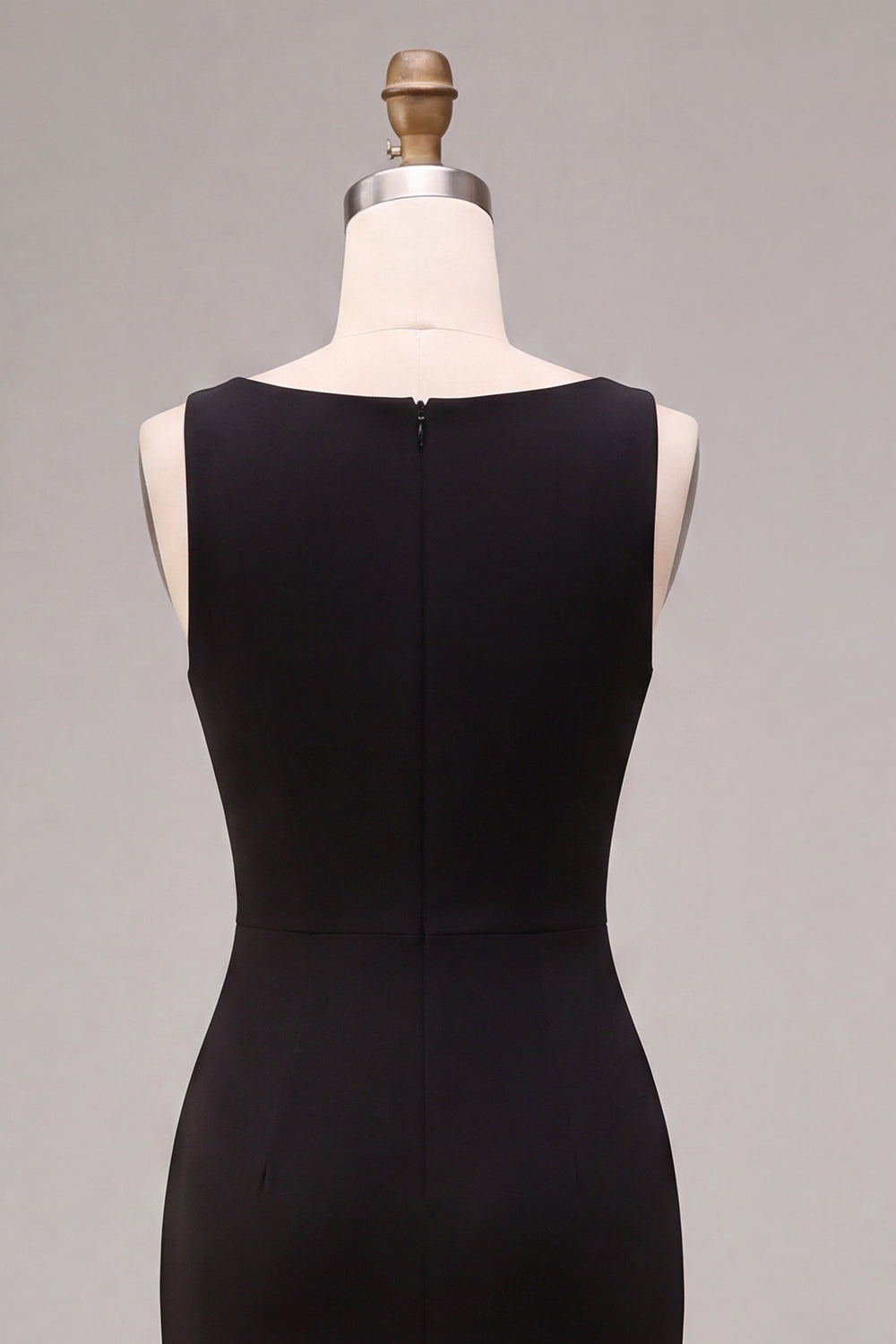 Black Mermaid Simple Cowl Neck Long Formal Dress