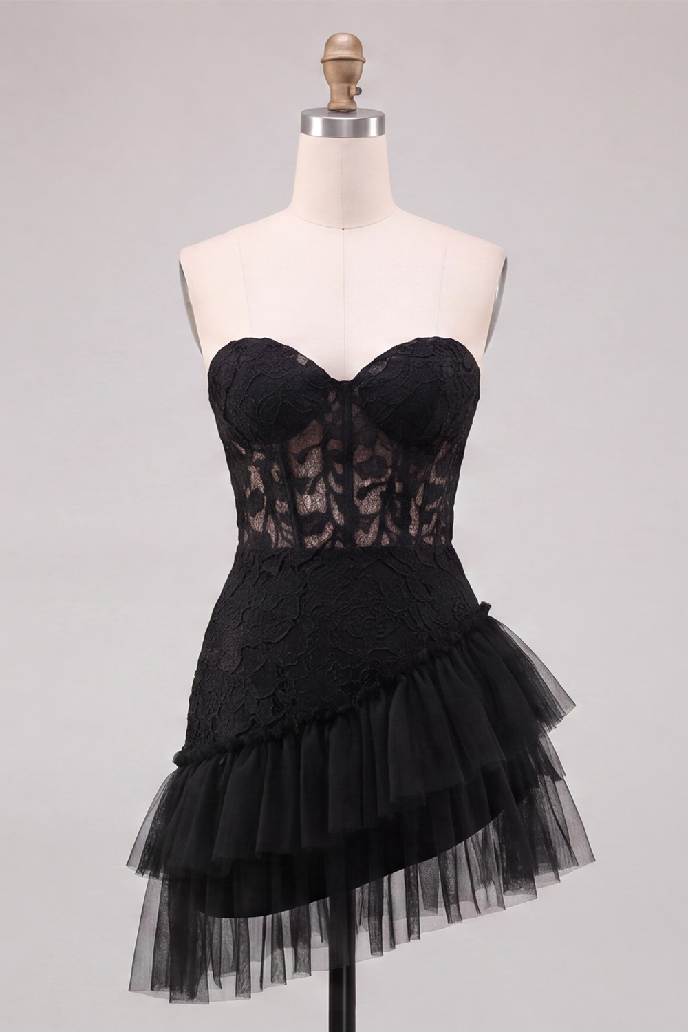 Red Floral Corset Sweetheart Ruffled Short Homecoming Dress with Appliques