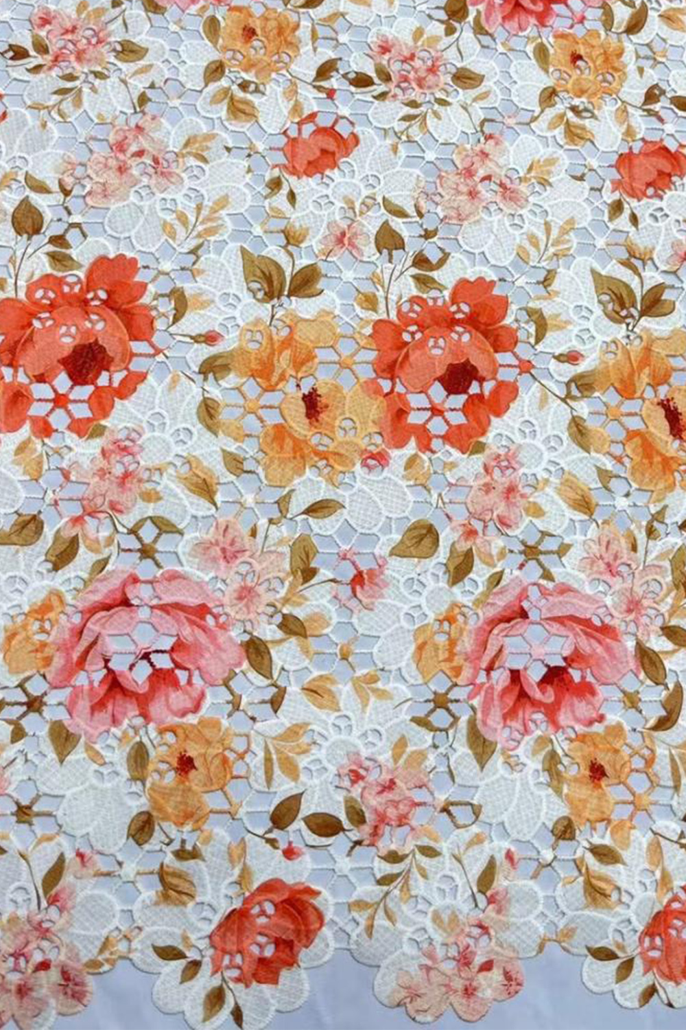 Orange FloralA-Line Strapless Short Homecoming Dress