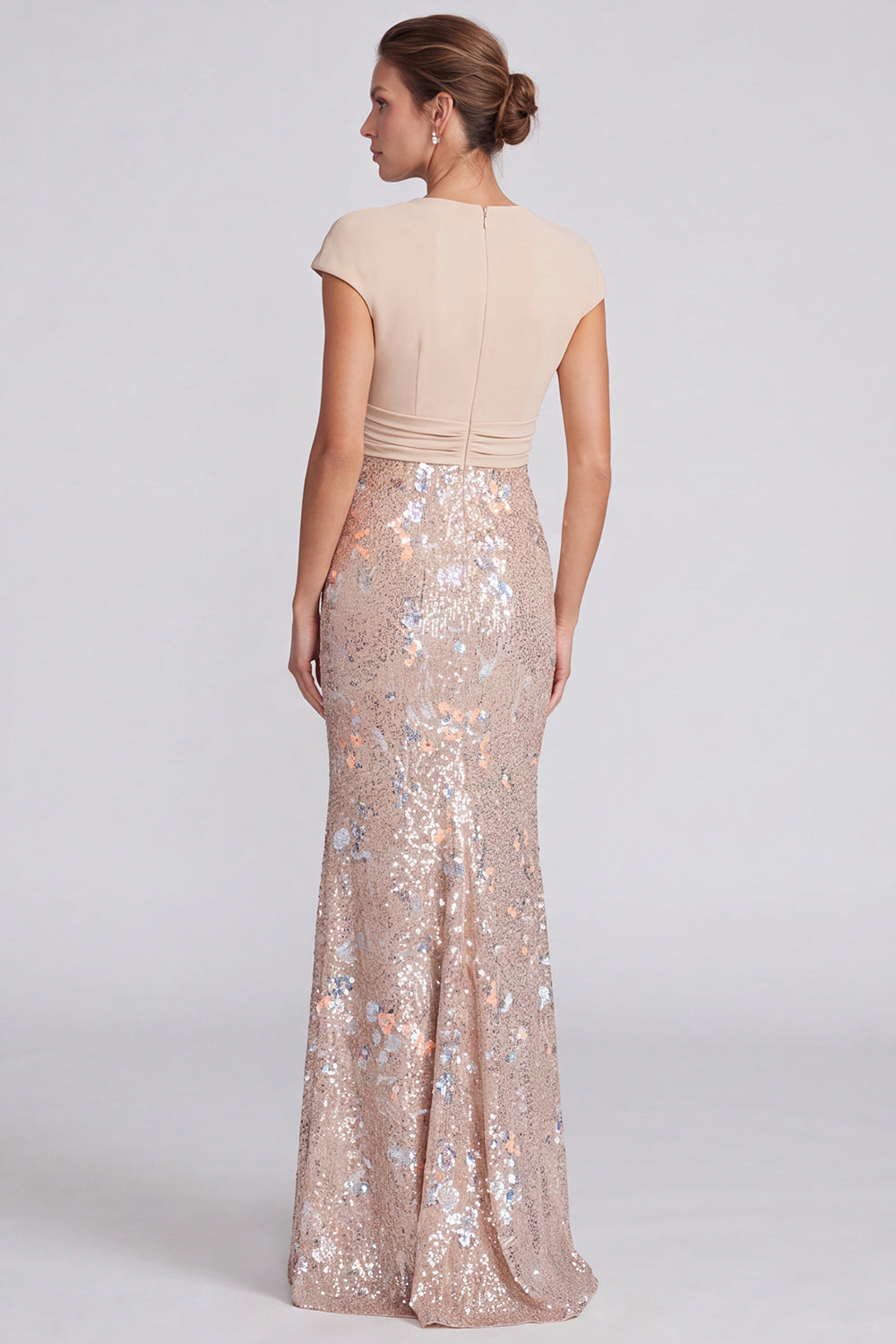 Sparkly Royal Blue Sequin Mermaid V-Neck Long Formal Dress