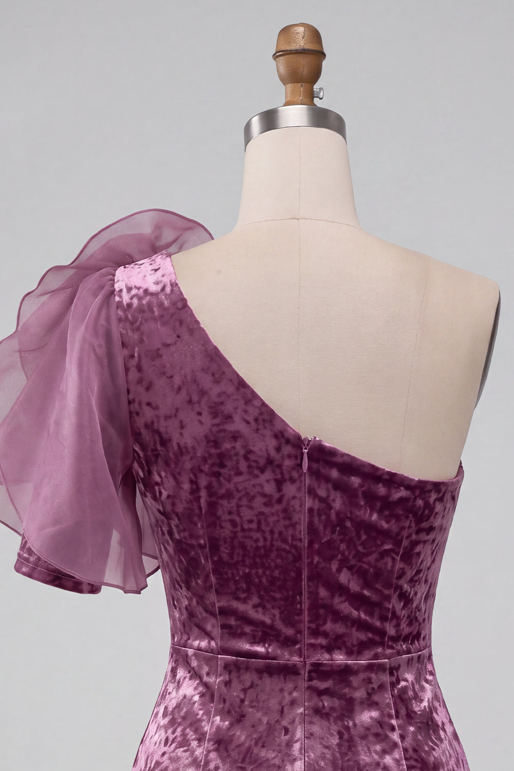 Vintage Mauve Tight Short Velvet Homecoming Dress with 3D Flower