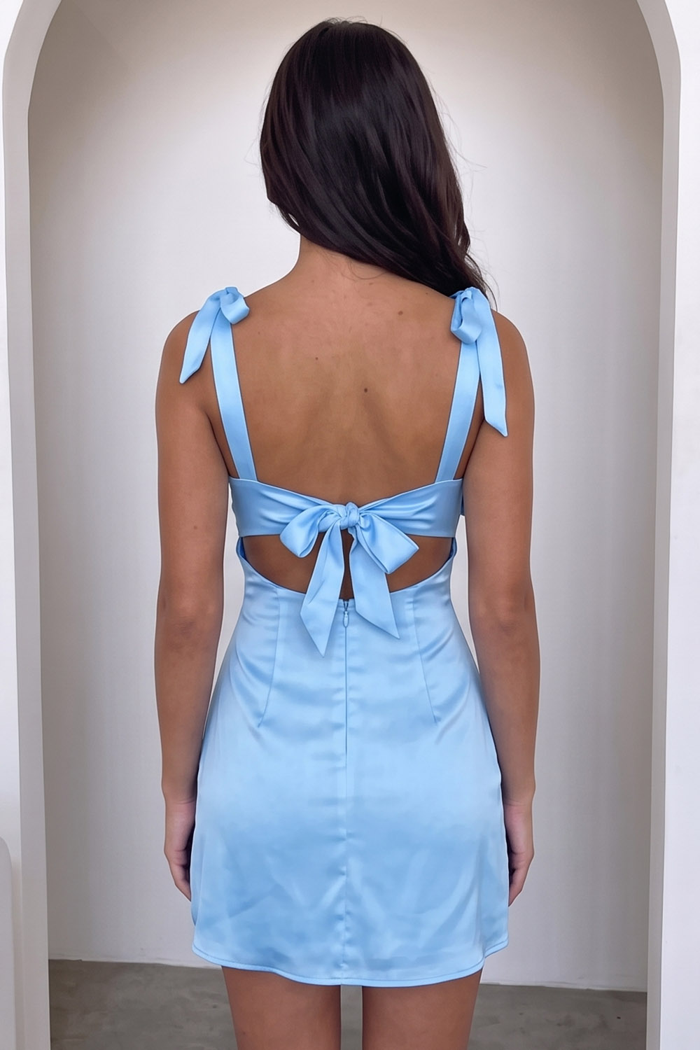 Light Yellow Bodycon Square Neck Short Homecoming Dress with Bow