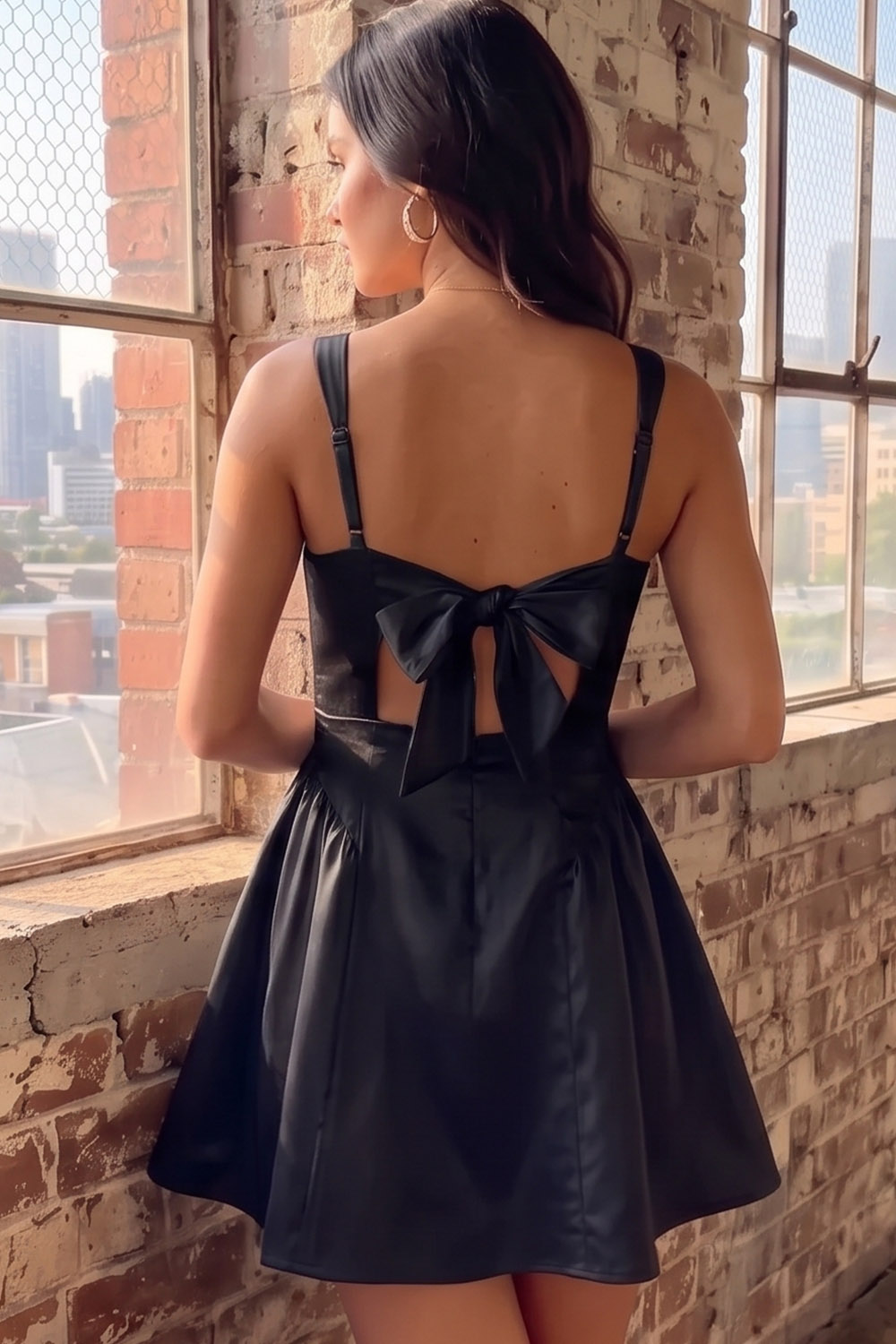 White A-Line Square Neck Satin Short Homecoming Dress