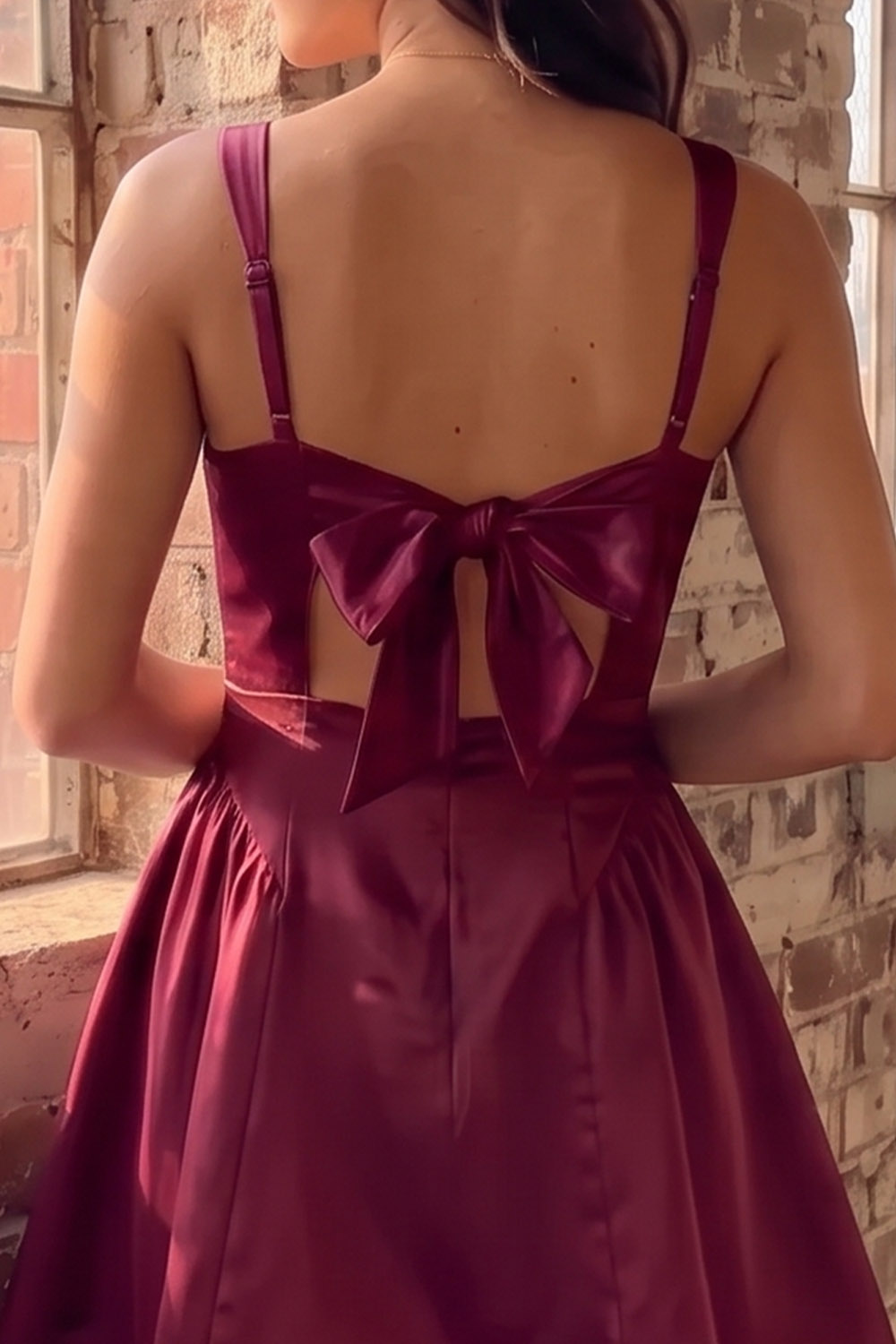 White A-Line Square Neck Satin Short Homecoming Dress