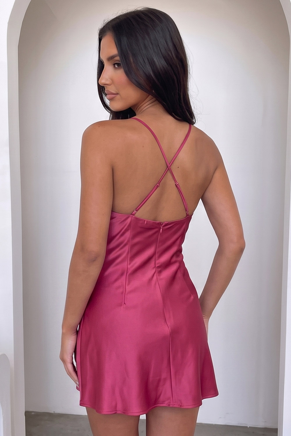 Burgundy Bodycon Spaghetti Straps Short Homecoming Dress