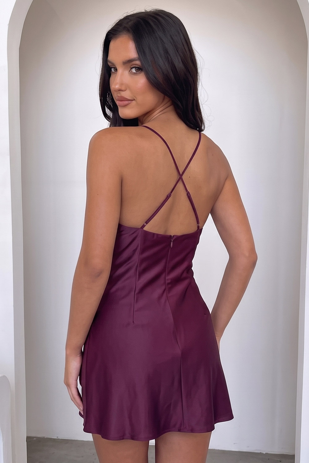 Burgundy Bodycon Spaghetti Straps Short Homecoming Dress