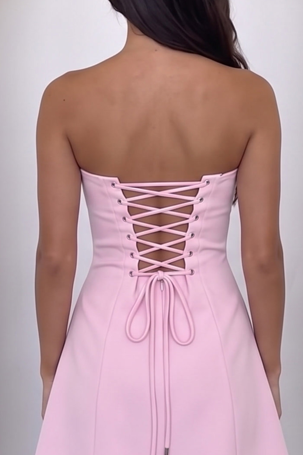 Black A-Line Strapless Short Homecoming Dress with Pearls