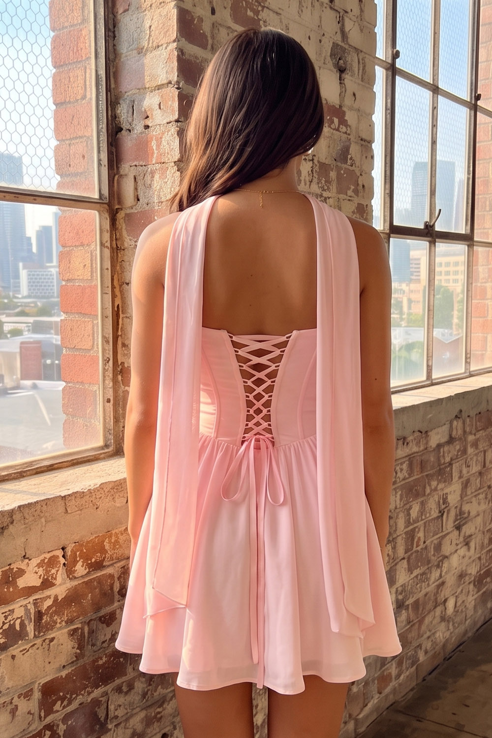 Pink Strapless Ruched A Line Short Homecoming Dress
