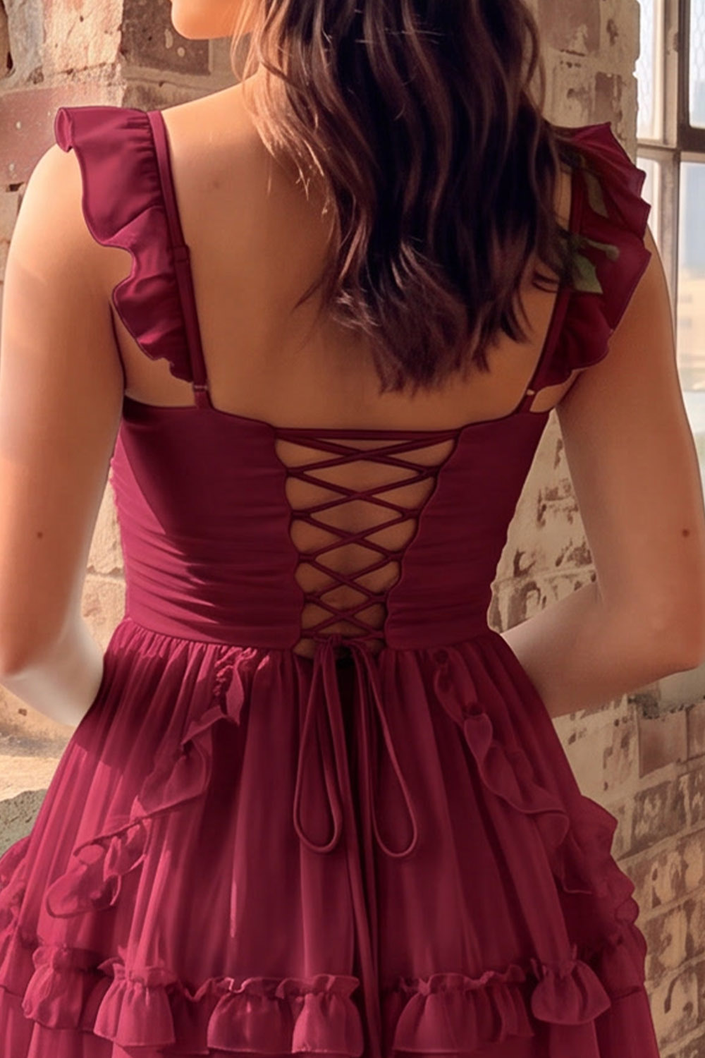 Mint A-Line Ruched Tiered Short Homecoming Dress
