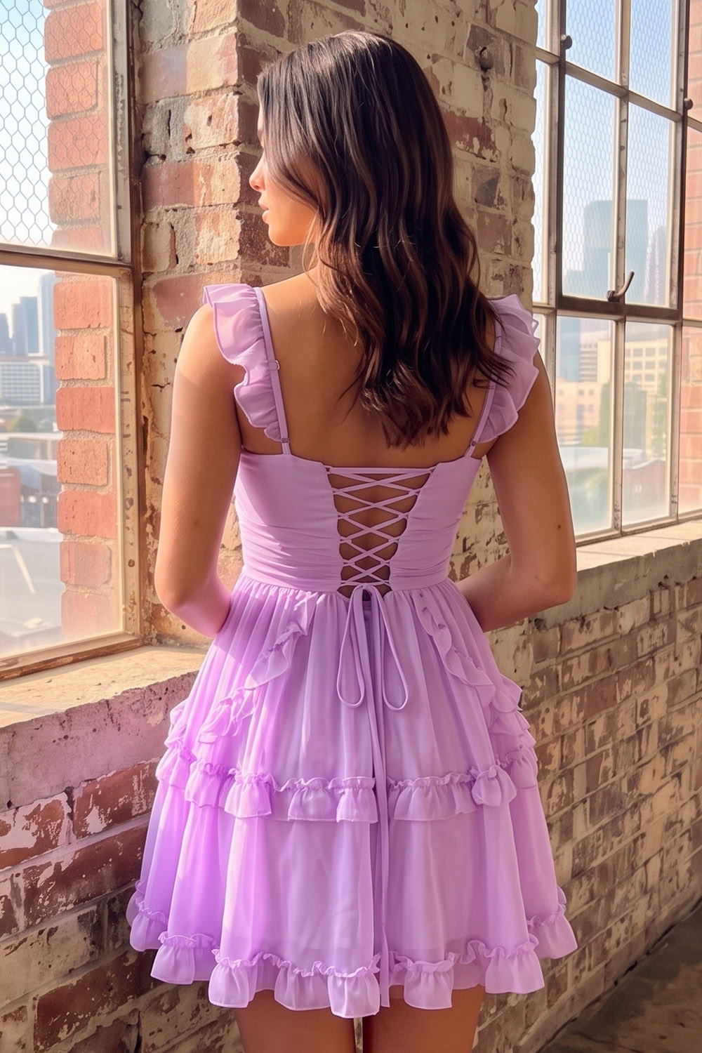 Mint A-Line Ruched Tiered Short Homecoming Dress