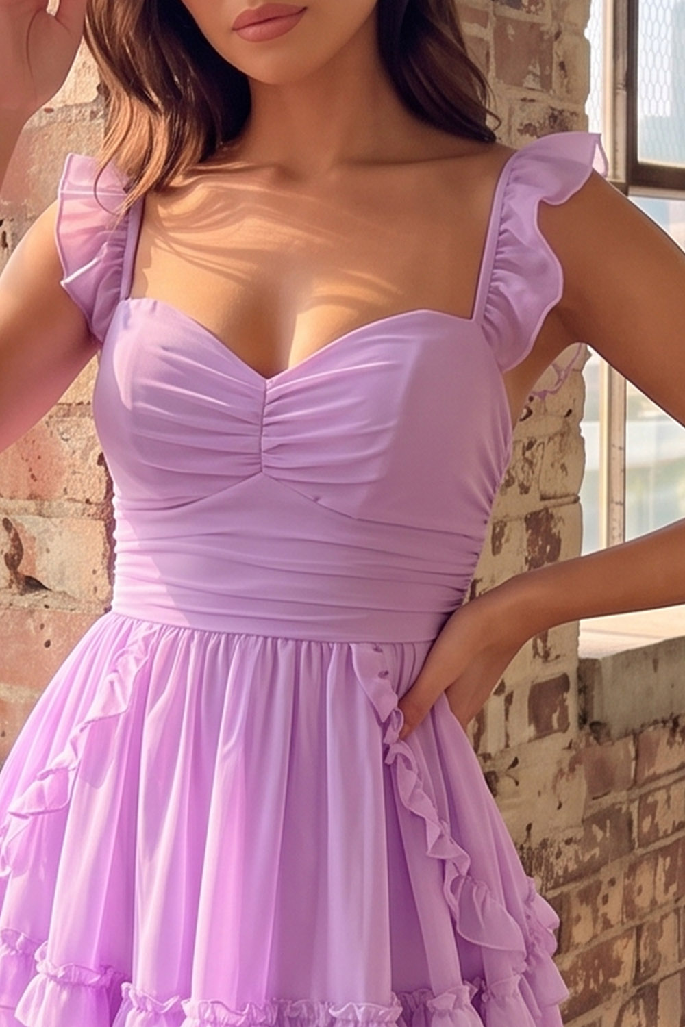 Mint A-Line Ruched Tiered Short Homecoming Dress