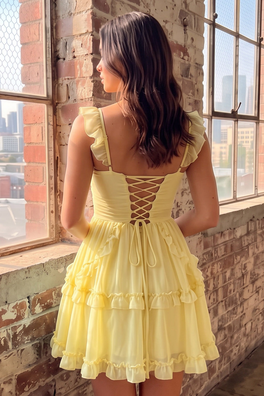 Mint A-Line Ruched Tiered Short Homecoming Dress